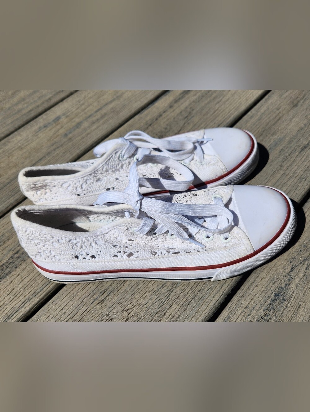 Women’s White Chuck Taylor All Star ox crochet Sneakers 8
